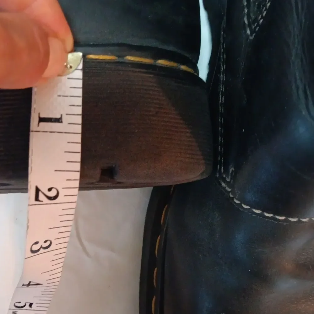 Dr. Martens Black Leather Buckle Boots Men's 12 Preowned